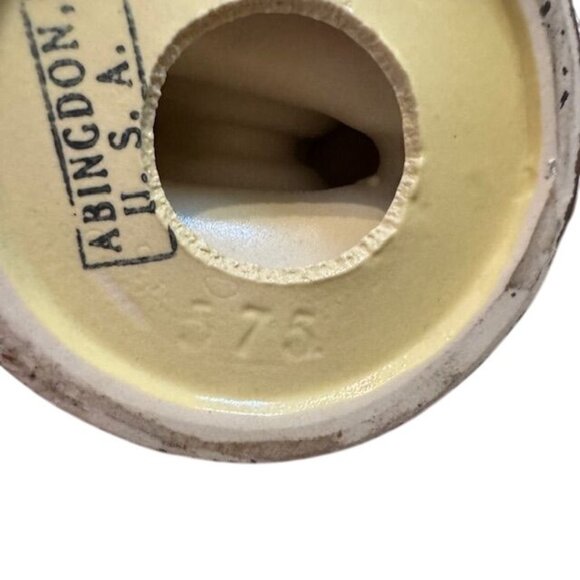 Vintage Abingdon Pottery Yellow Horn Candlestick Holders Set Of 2 - Picture 6 of 7